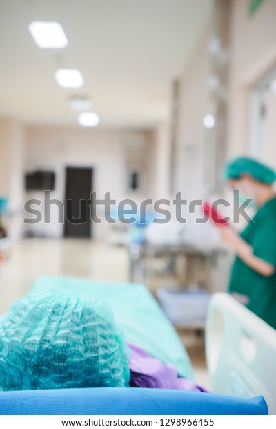 Blurred Image Patients Nursing Care Treatment Stock Photo