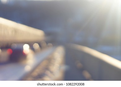 blurred image of traffic jam on the road and opposite side of the road i