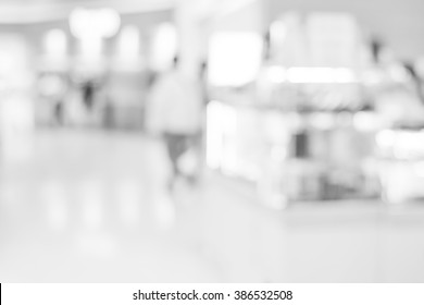 Blurred Interior Of Laboratory - Abstract Gray Medical Background. 