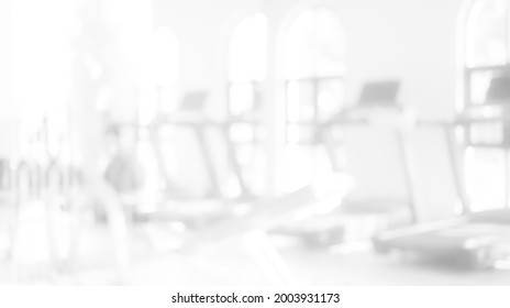 Blurred Interior Sport Gym With White Background