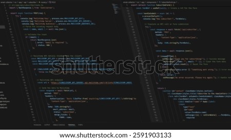Blurred Javascript Code Background in IDE