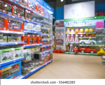 Blurred Of Kids Toy Store Background With Bokhe