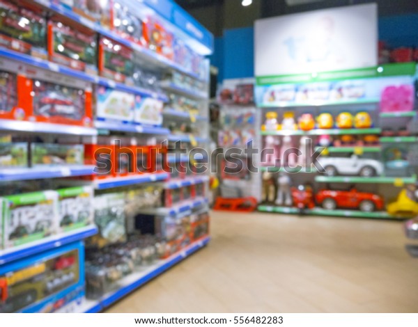 Blurred of kids\
toy store background with\
bokhe