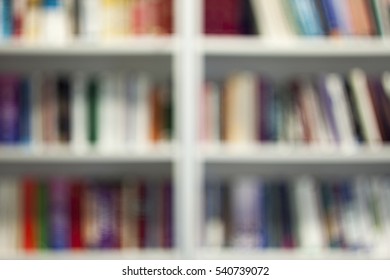 Abstract Blurred Bookshelf Blur Bookshelves Background Stock Photo ...