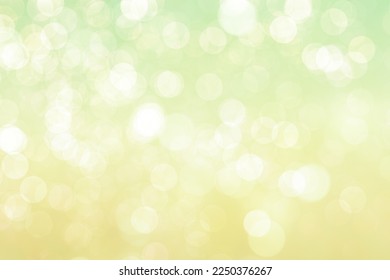 BLURRED LIGHTS BACKGROUND, SPRING BOKEH BACKDROP, SHINY CIRCLES TEXTURE, GLITTERING LIGHTS ON YELLOW GREEN GRADIENT