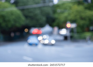 blurred lights of Traffic at Intersection 