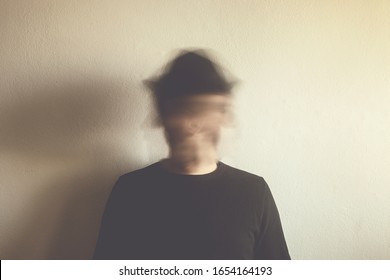 blurred man portrait, surreal identity concept