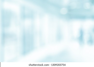 Abstract Blurred Hospital Corridor Blue Color Stock Photo 1029414259 ...