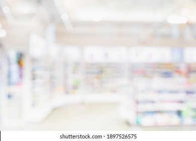 BLURRED MEDICAL STORE BACKGROUND, WHITE DEFOCUSED BUSINESS INTERIOR, MODERN PHARMACY SHOP, HEALTH CARE CONCEPT