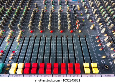 Blurred Mixing Console Is Sound Recording And Reproduction And Sound Reinforcement Systems.