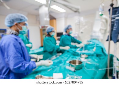 Blurred of modern Cath Lab with doctor, nurse and patient in hospital,patient during  treatment in Cath Lab.
