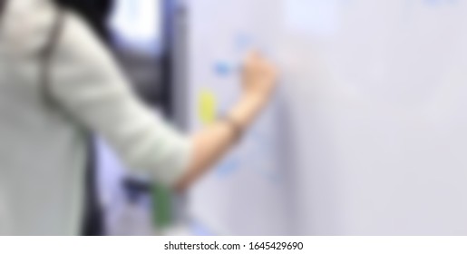 Blurred Motion Of Asian Female Software Engineer On Daily Activity At Office.meeting,making Concept,coding And Presentation. Suitable For Technology Concept.