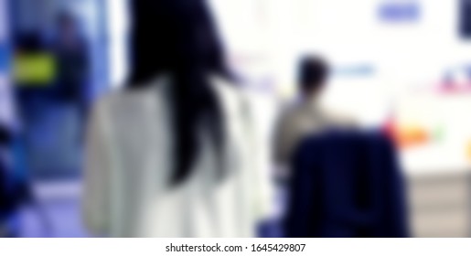 Blurred Motion Of Asian Female Software Engineer On Daily Activity At Office.meeting,making Concept,coding And Presentation. Suitable For Technology Concept.