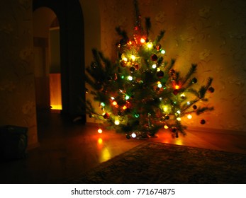 Blurred New year tree