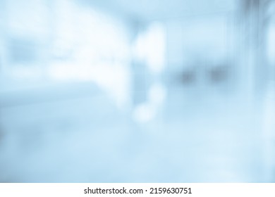 Blurred Office Background Blue Hospital Hall Stock Photo 2159630751 ...