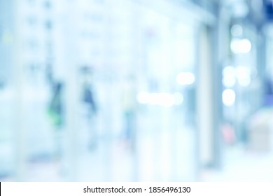 BLURRED OFFICE BACKGROUND, BUSINESS HALL INTERIOR WITH LIGHTS REFLECTED IN THE WINDOW - Shutterstock ID 1856496130