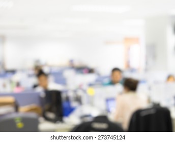 Blurred Office Background, Group Of People On Business Discussion And Planning