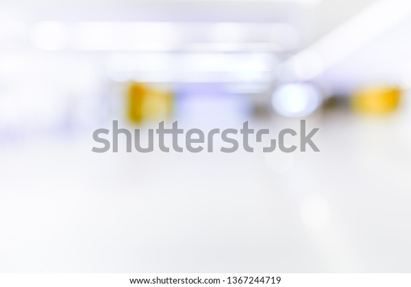 BLURRED OFFICE BACKGROUND, MODERN COMMERCIAL
HALL, LIGHT LONG HALL WAY
INTERIOR