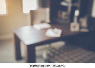 Blurred Office with Computer applying Retro Instagram Style Filter