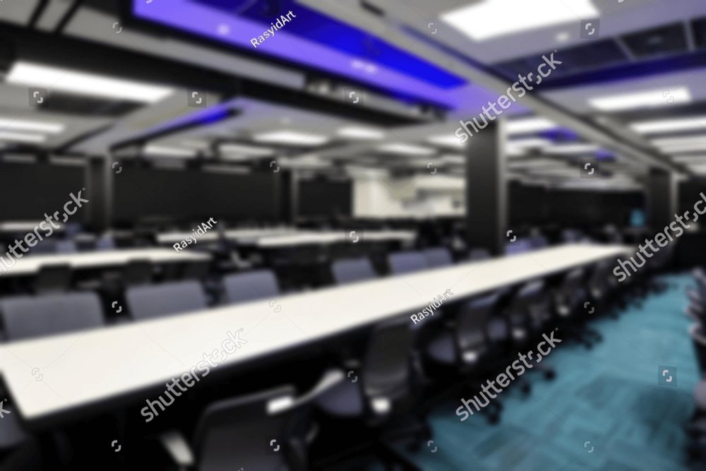 Blurred office interior space background. Blurred interior of modern ...