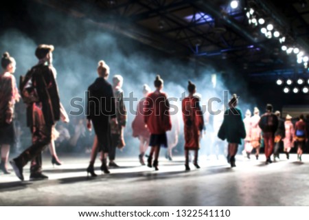 Blurred on purpose Fashion Show, Catwalk, Runway Event themed photo. Fashion week.