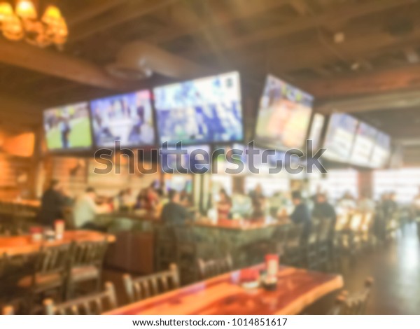 Blurred Open Space Sport Bar Large Stock Photo Edit Now