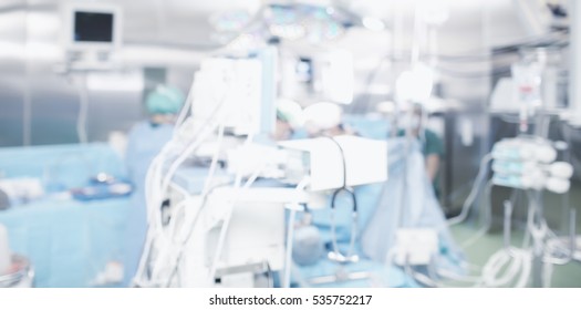 Blurred Operating Theatre, Unfocused Background.