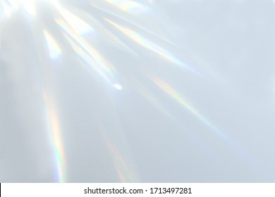 Blurred overlay effect for photo and mockups. Wall texture with organic drop diagonal shadow and rays of light on a white wall. shadows for natural light effects - Shutterstock ID 1713497281