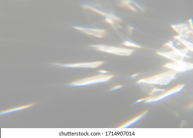 Blurred overlay effect for photo and mockups. Wall texture with organic drop diagonal shadow and rays of light on a white wall. shadows for natural light effects - Shutterstock ID 1714907014
