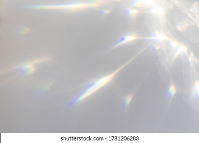 Blurred overlay effect for photo and mockups. Wall texture with organic drop diagonal shadow and rays of light on a white wall. shadows for natural light effects - Shutterstock ID 1781206283