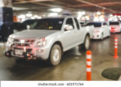 Blurred of paking in store