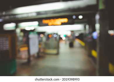 Blurred Park Street Subway Station In Boston