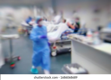Blurred of  patient  with Coronavirus disease,COVID-19 and treatment at ward  in the hospital. - Shutterstock ID 1686068689