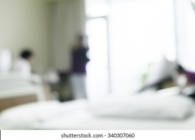 Blurred Patient Room At Hospital Abstract Background