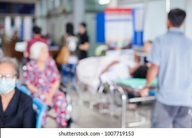 Blurred of patient with treatment and nursing  care in the hospital