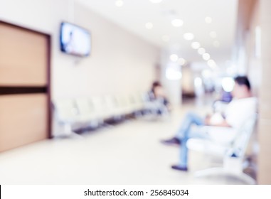 Blurred patient waiting for see doctor,abstract background.