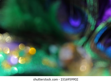 Blurred Peacock Feathers Bokeh, Carnival Colors