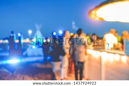 Similar – Image, Stock Photo blurred people on beach