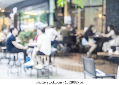 Blurred People Outdoor Resturant On Street For Background