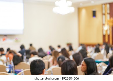 Blurred People Sitting In Business Seminar Room In Hotel Business Background