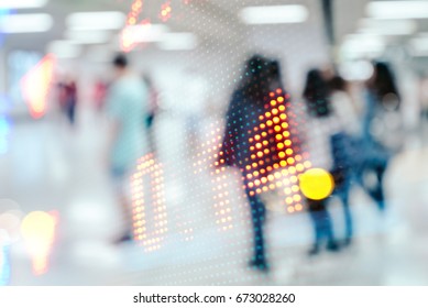 Blurred People And Stock Market Quote, Double Exposure