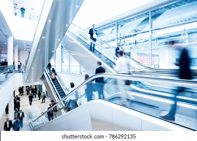 Blurred People At A Trade Fair Hall