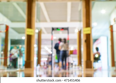 Blurred People Walking Through Metal Detector (intentional Blur Or Soft Focus)