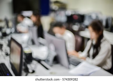 Blurred of people working at the computer