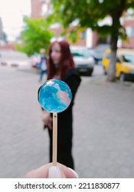 Blurred Photo With Blue Lollipop