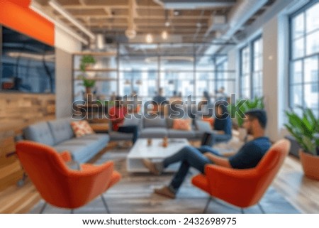 Similar – Group of young adults having business meeting in start up office