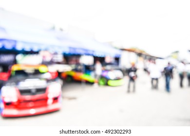 Blurred Racing Auto Motor Racetrack Speedway Garage - Blur Background