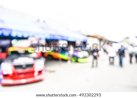 blurred racing auto motor racetrack speedway garage - blur background