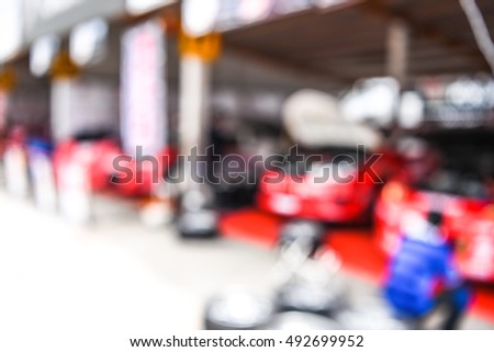 blurred racing auto motor racetrack speedway garage - blur background
