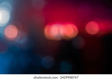 BLURRED RED CIRCLE LIGHTS GLOWING, NIGHT BACKGROUND, ABSTRACT BOKEH PATTERN - Powered by Shutterstock